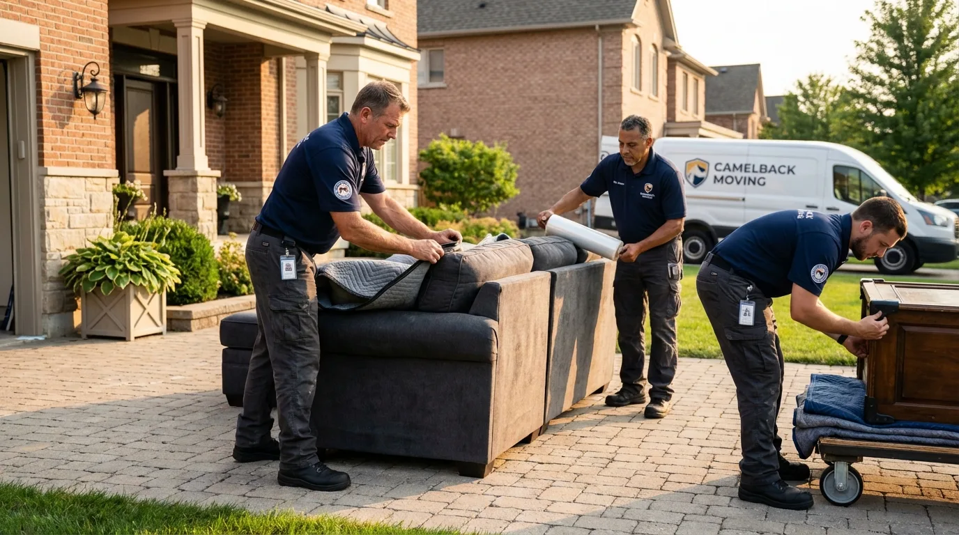 Large estate moving crew wrapping furniture in Bay, AR